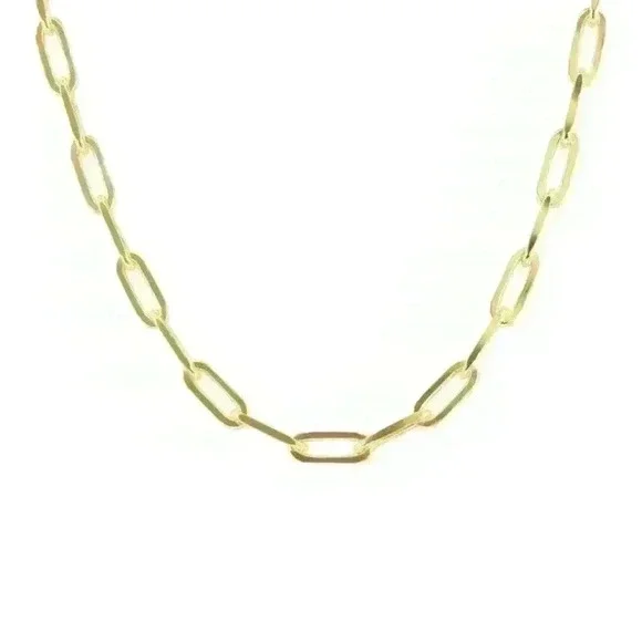 NWT 18K Gold Plated Minimalist Paper Clip Cain Link Layering Necklace - Picture 13 of 16